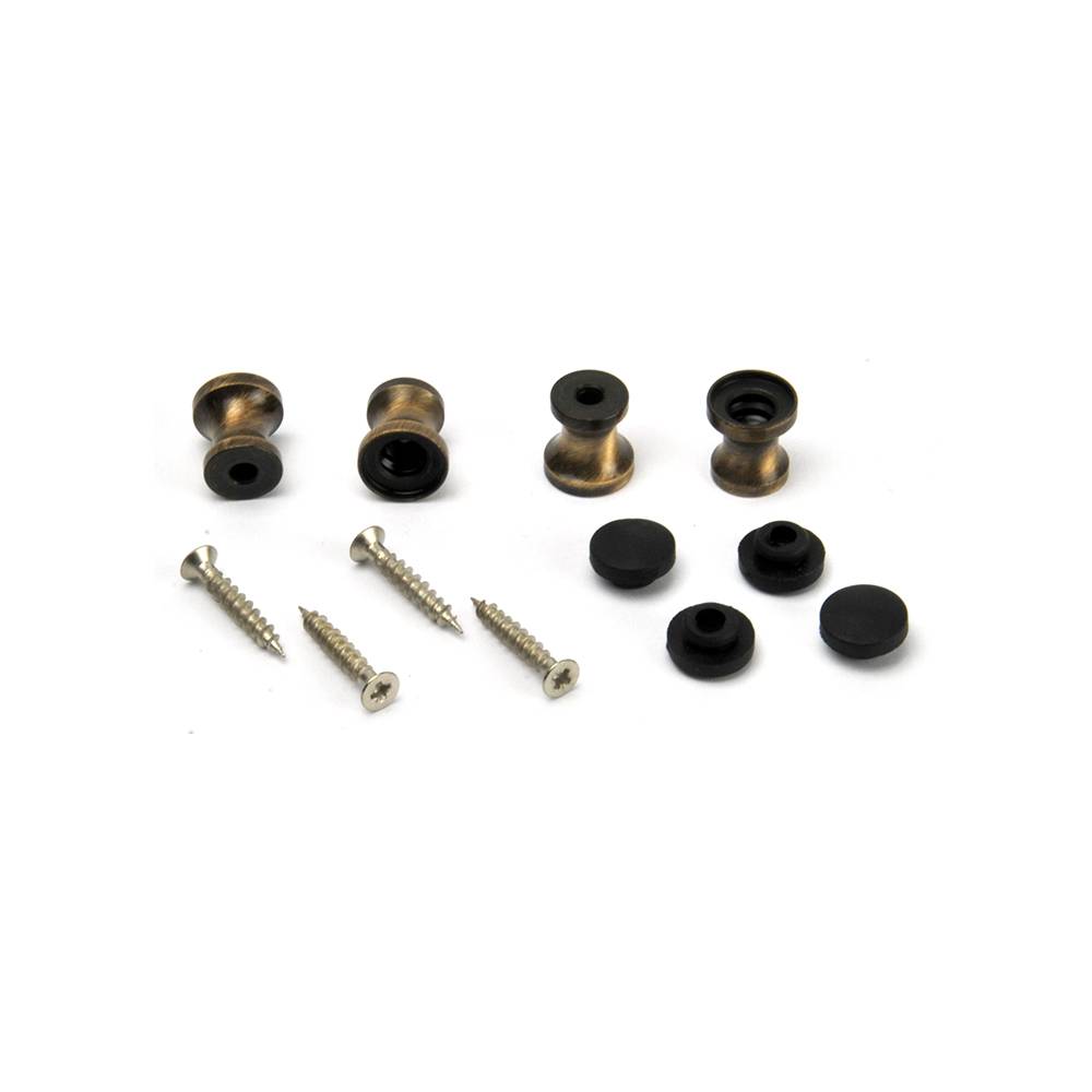 Kovinska nogica z gumico 15 mm x 16 mm S - stara medenina