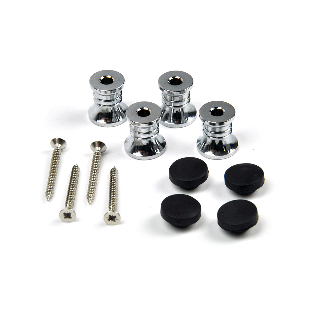 Kovinska nogica z gumico 15 mm x 16 mm S/R - krom