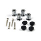 Metallfuss mit Gummi 15 mm x 16 mm S/R - Chrom