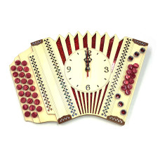 Holz-Wanduhr, Harmonika - Rot